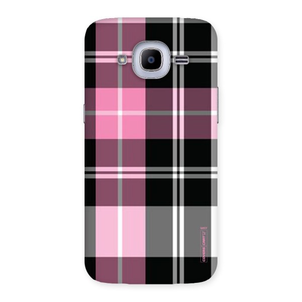 Pink Black Check Back Case for Samsung Galaxy J2 2016